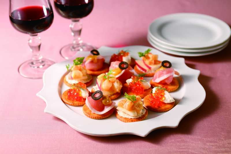 マイユレシピ チーズとハニーマスタードのカナッペ