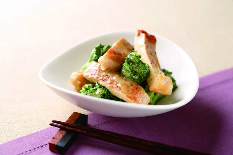 マイユレシピ 豚肉とブロッコリーのハニーマスタード和え