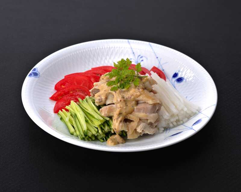 マイユレシピ 蒸し鶏のごまマスタードソース